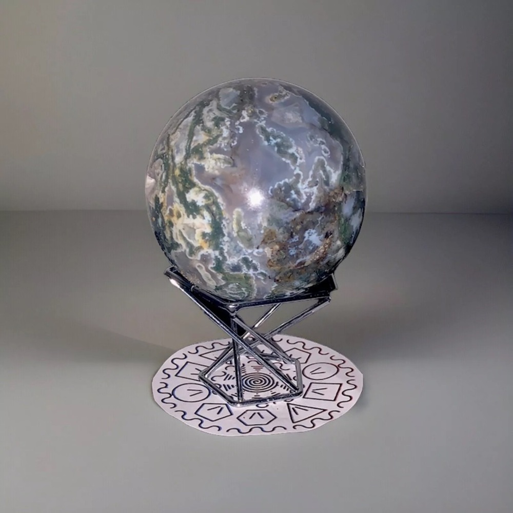 Natural Moss Agate Sphere Ball Gemstone
